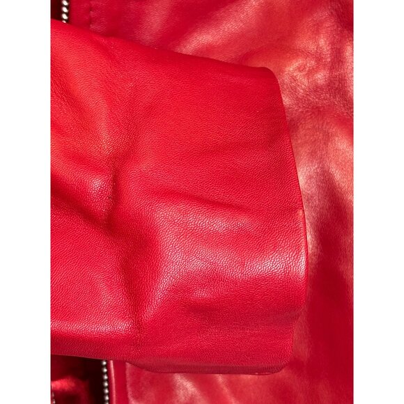 Saguaro Genuine Leather Womens Jacket Small Red Zip Front - Picture 8 of 10